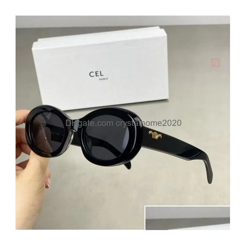 Sunglasses 2023 Retro Cats Eye For Women Ces Arc De Triomphe Oval French High Street Yt1009 Drop Delivery Dhzgm