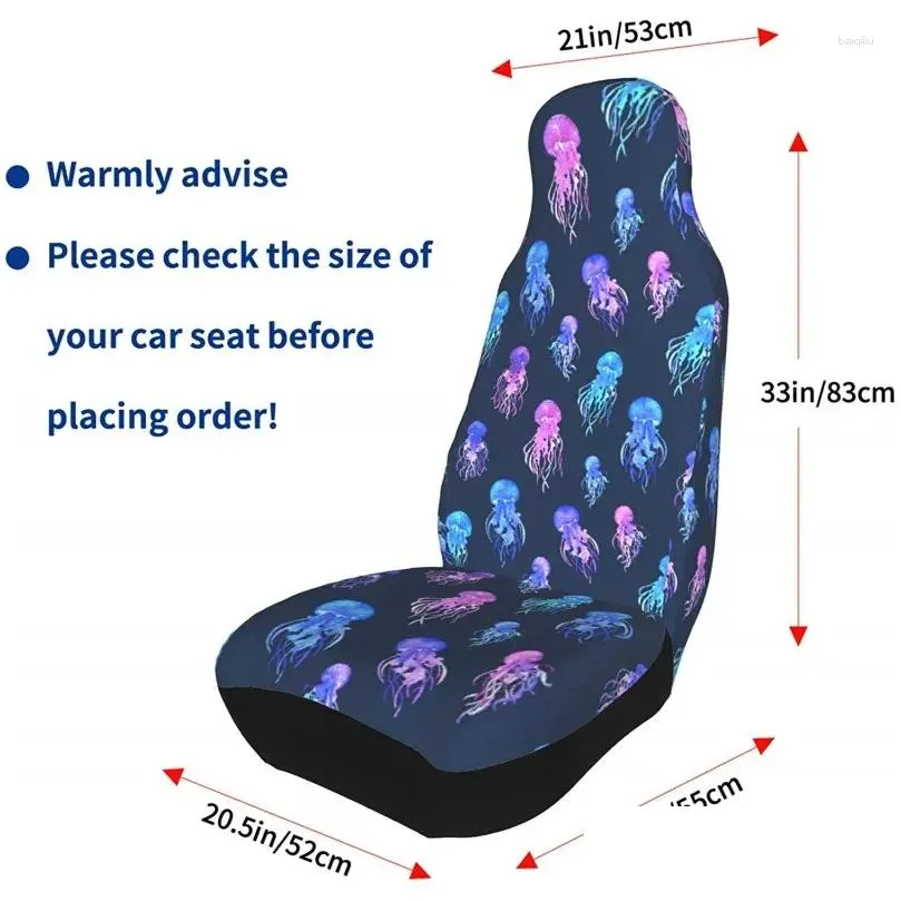 car seat covers cover blue pink jellyfishes s vehicle front universal fit protector 2 pcs