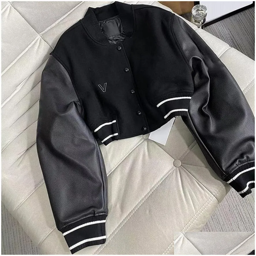 Women`S Plus Size Outerwear & Coats Womens Baseball Coat Casual Autumn Spring Long Sleeves Jacket Ins Fashion Women Street Style Jack Dhy6S