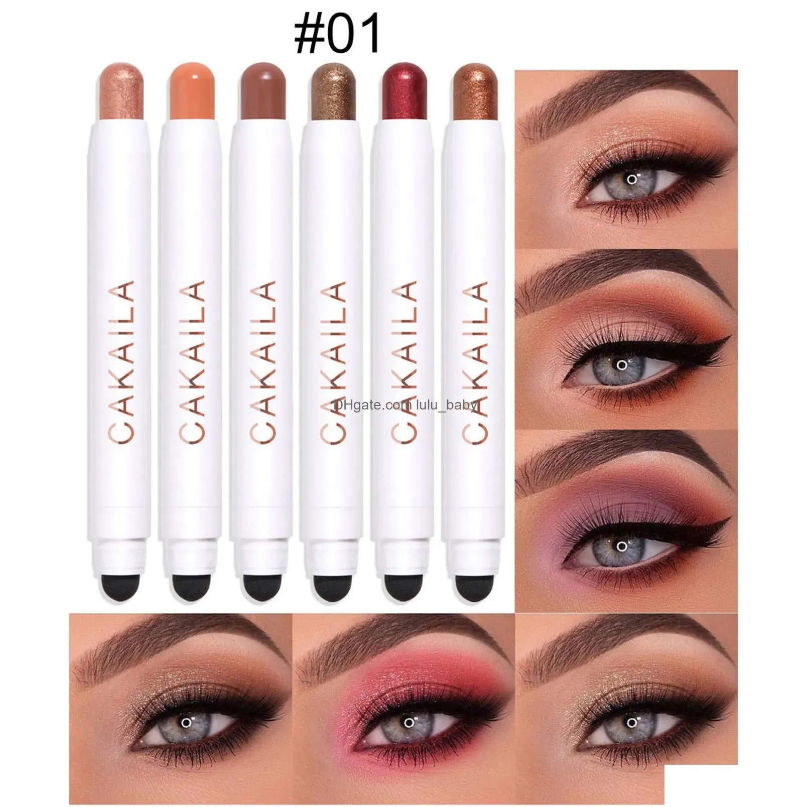 eye shadow 6pcsset glitter eyeshadow stick concealer highlighter eyeliner brighten waterproof lasting makeup multistick pencil 230816
