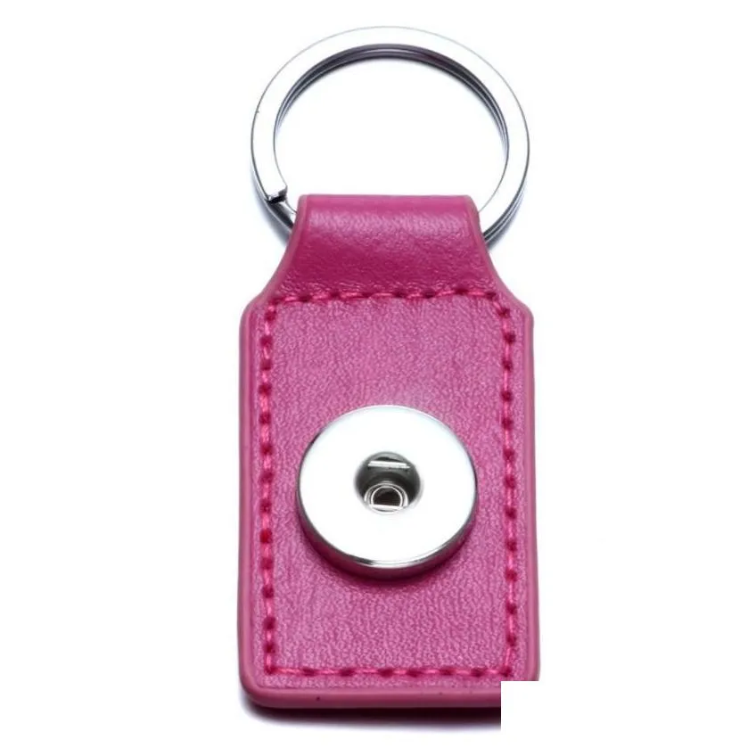 Keychains Fashion 8 Colors Pu Leather Snap Button Keychain Key Rings Fit Diy 18Mm Jewelry Drop Delivery 2021 Accessories Dhseller2010