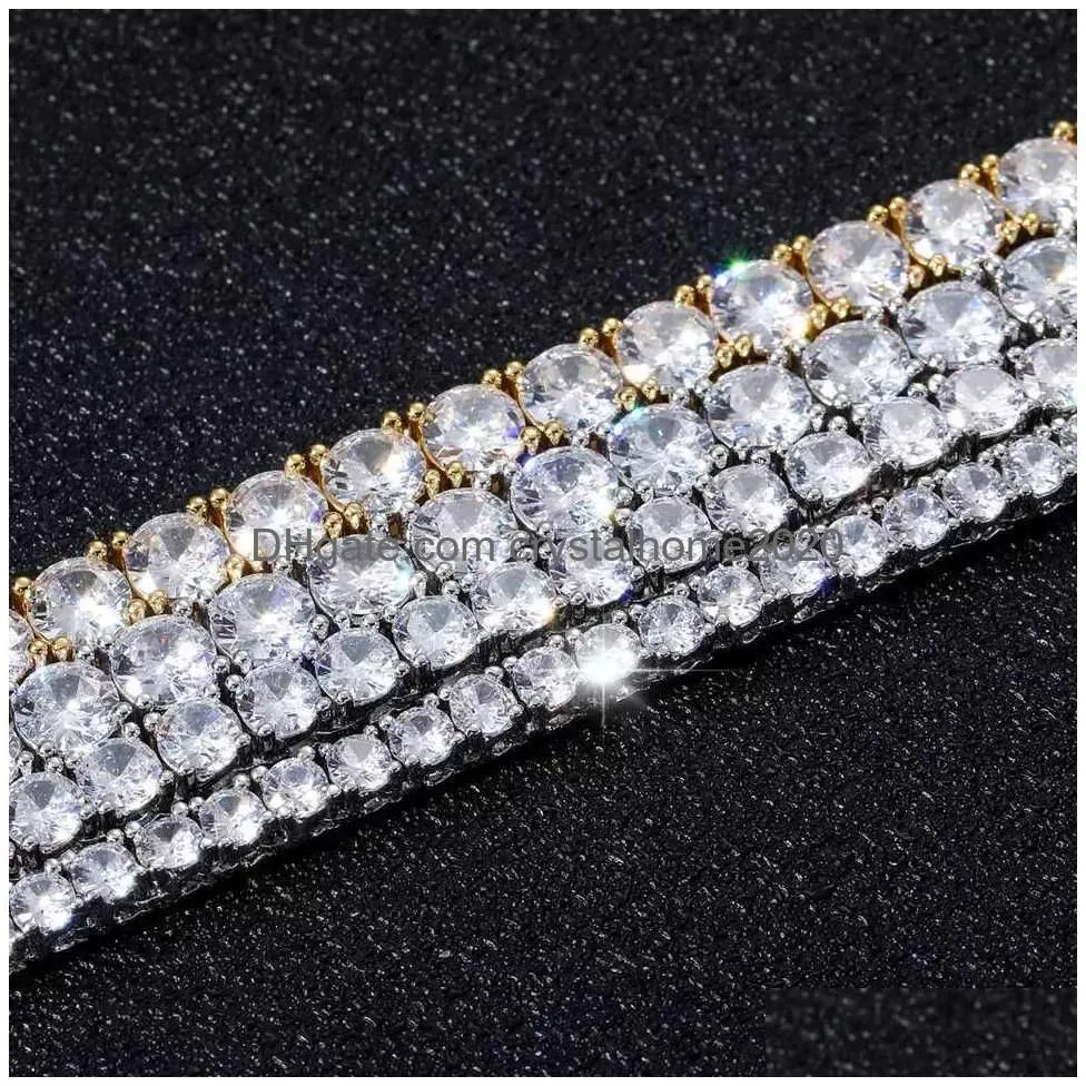 Pendant Necklaces High Quality Sterling Sier Tennis Mosan Diamond M--6Mm Vvs Moissanite Cuban Chain Necklace For Men Women Fine Jewelr Dhtfn
