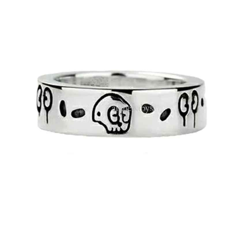 fashion unisex luxury ring for men women unisex ghost designer rings jewelry sliver color