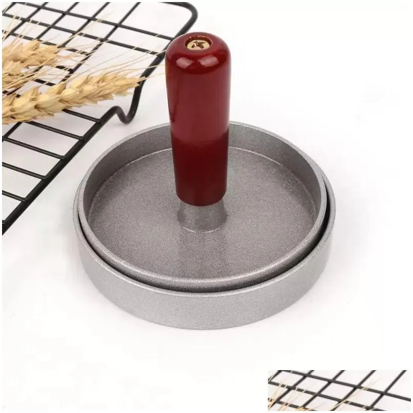 Meat & Poultry Tools High Quality Round Shape Non-Stick Coating Hamburger Press Tools Aluminum Alloy Hamburgers Meat Beef Grill Burger Dhtyf
