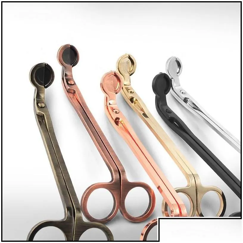 Scissors Candle Wick Trimmer Polished Stainless Steel Wicks Clipper Cutter Rose Gold Candles 6 Colors Drop Delivery Home Garden Tools