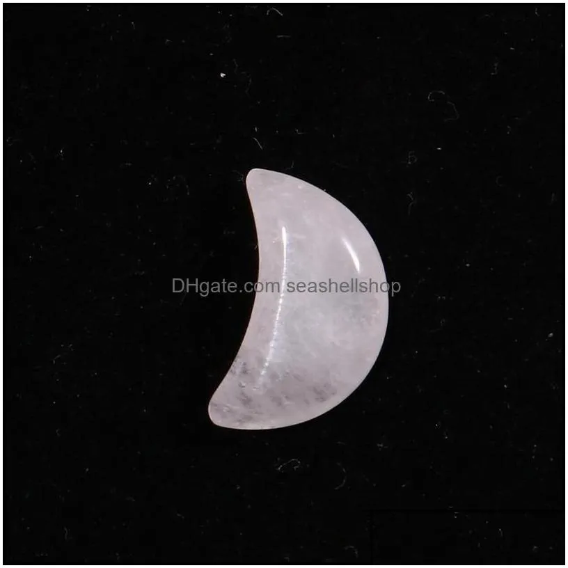 Stone Wholesale Custom Natural Crystal Small Crescent Healing Moon Stones For Jewelry Making Bend Crafts Ornament 13X18Mm Dhseller2010