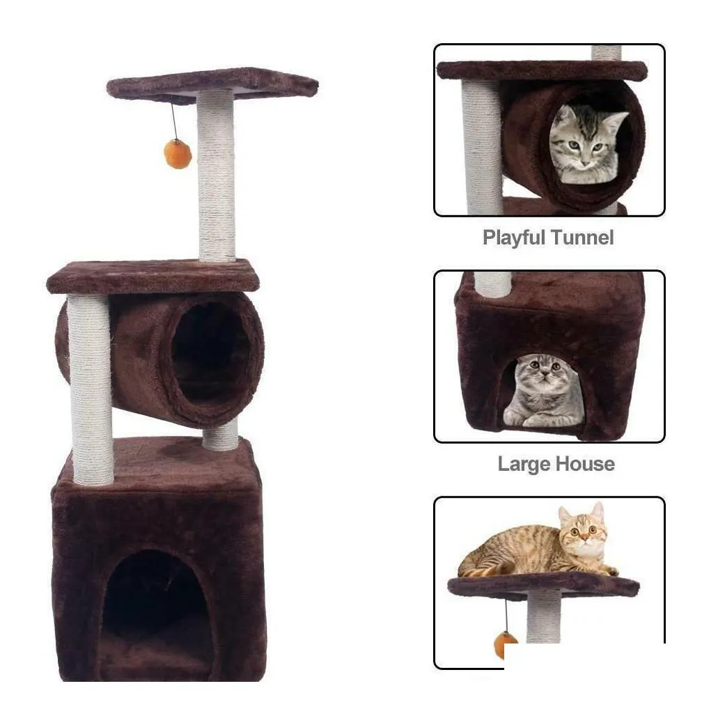 Black Friday 36 Cat Tree Bed Furniture Scratch Cat Tower qylmml