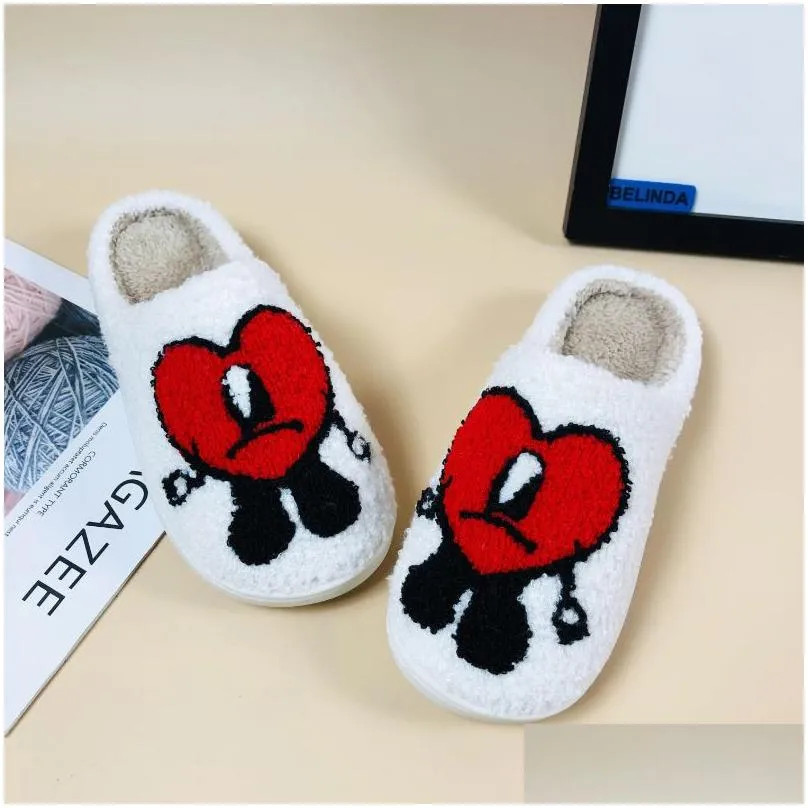 Home Clothing Slippers Fznyl Love Happy Heart Bad House Bunny Christmas P Slides Evil Eye Face For Women 39S Drop Delivery Home Garden Dh1Is