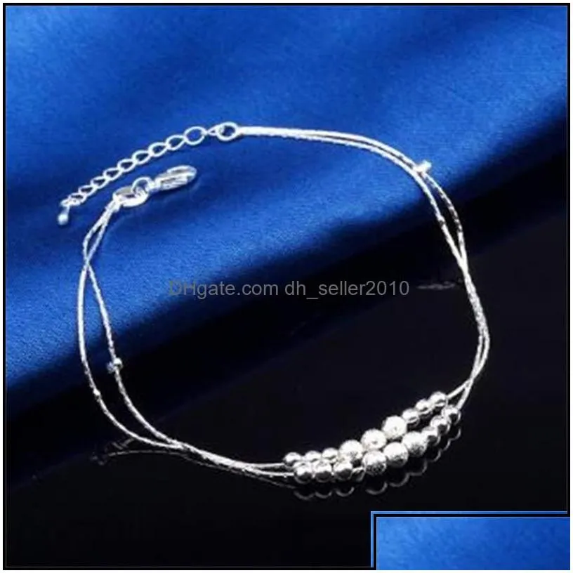 Anklets New 925 Sterling Sliver Ankle Bracelet For Women Foot Jewelry Inlaid Zircon Anklets On A Leg Personality Gifts 527 T2 Drop De