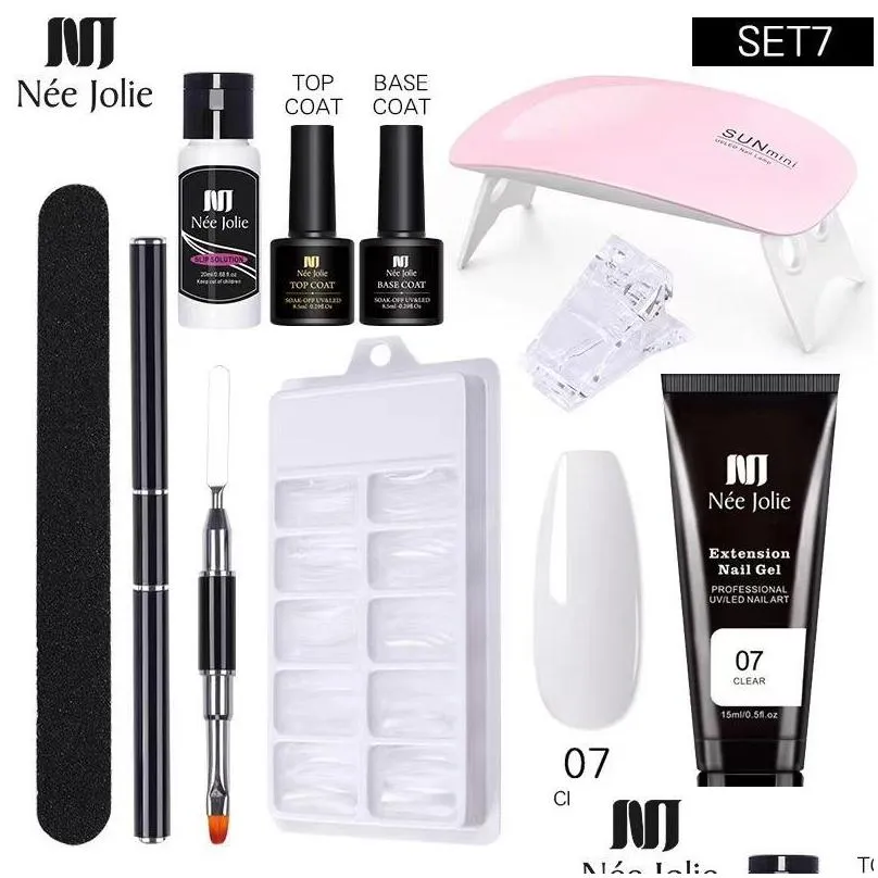 Nail Art Kits Gel Set 6W Led Lamp Fl Manicure Quick Extension Kit Building Polygels For Nails Tool Kitnail Drop Delivery Dhg2I