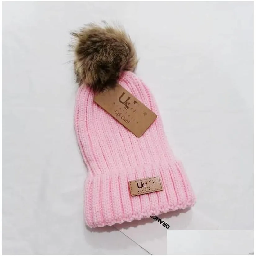 Beanie/Skull Caps Beanie Cap Mens Designer Bucket Hats New Fashion Women Ladies Warm Winter Large Faux Fur Pom Poms Bobble Hat Outdoor Dhuvb