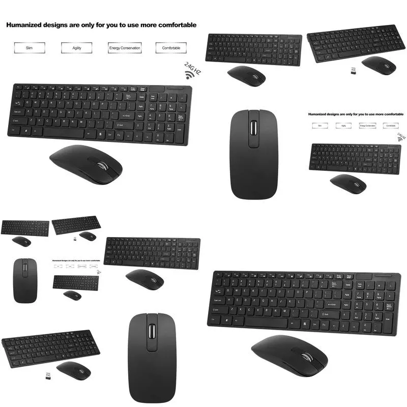 2.4g wireless keyboard and mouse combo computer keyboard with mouse plug and play keyboard for laptop