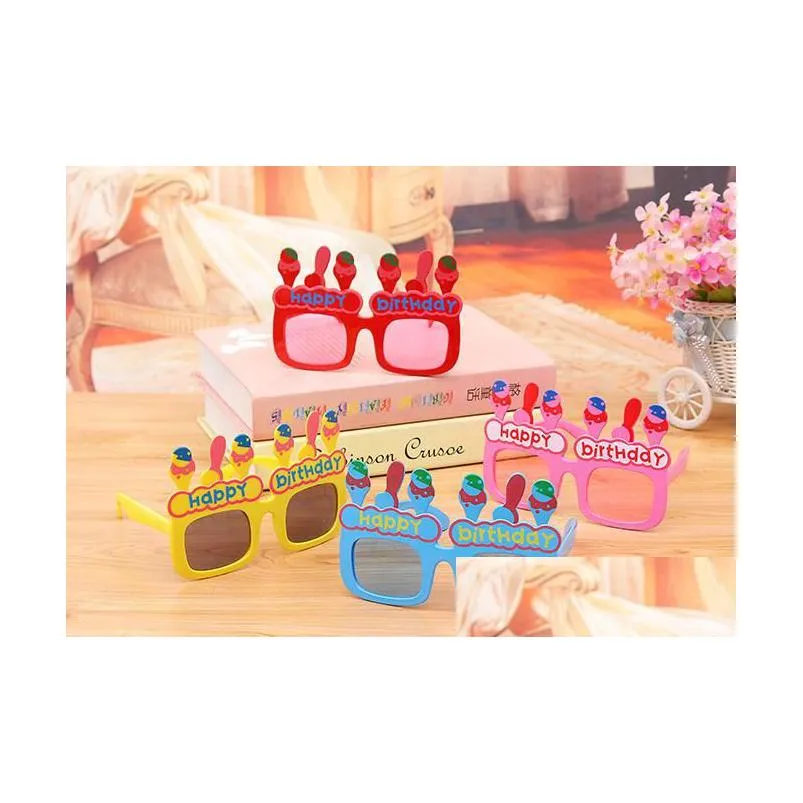 Party Favor Happy Birthday Glasses Fun Party Candles Balloon Celebration Children Sunglasses Costume Fancy Dress Up Prop Drop Delivery Dhcpq