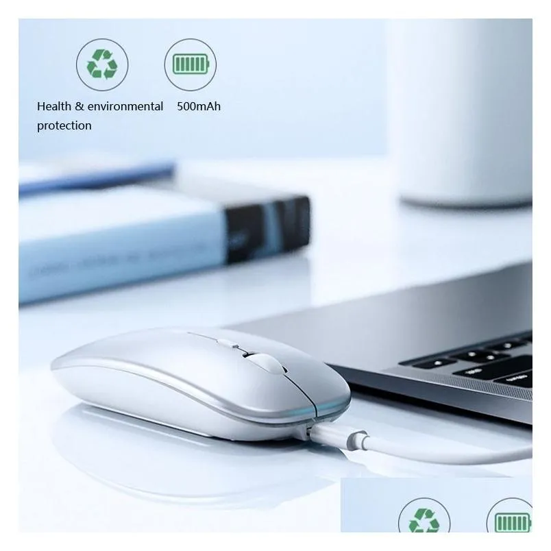 inphic pm1 wireless mouse rechargeable 2.4g slim mouse 500mah silent computer mouse with usb receiver 3 adjustable dpi travel mouse