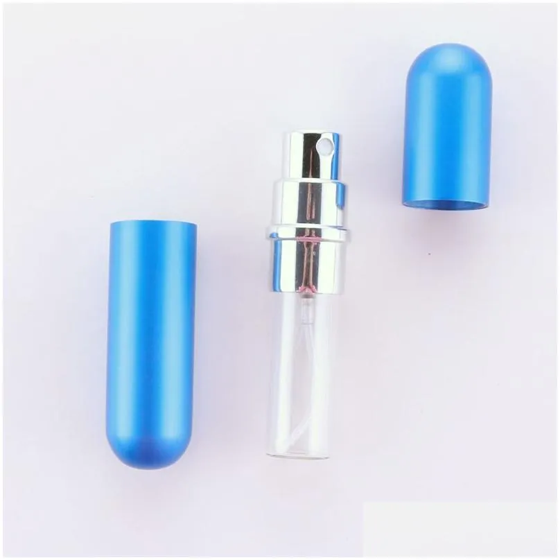 tamax pf009 5ml refillable portable mini perfume bottle traveler aluminum spray atomizer empty perfumery bottle 15color option dhs