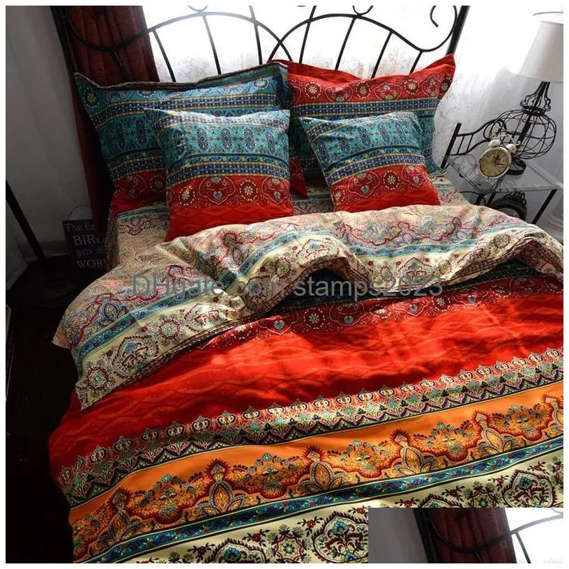Bedding Sets Bohemian 3D Comforter Mandala Duvet Er Set Winter Bedsheet Pillowcase Queen King Size Bedlinen Bedspread Drop Delivery Dhvbt