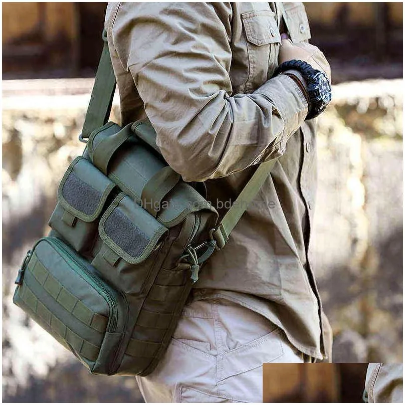 Backpacking Packs Men Tactical Handbag Laptop Military Bag Shoder Crossbody Bags Camouflage Molle Hunting Cam Hiking Sports Outdoor Xa Dhz2P