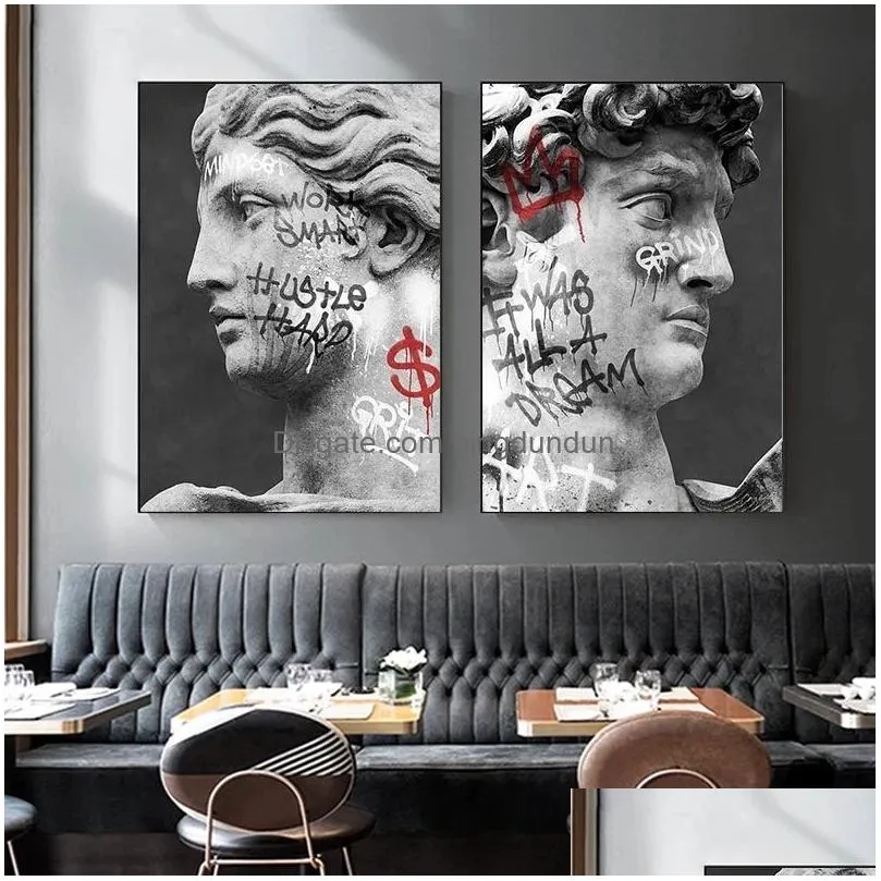Paintings David Head Scpture Statue Iti Art Canvas Painting Posters And Prints Street Wall Pictures For Living Room Home Drop Delivery Dhnua
