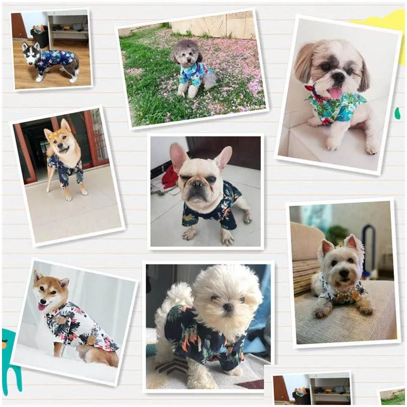 small pet clothes hawaiian style breathable cool summer dog clothes clothing wholesale shirts for small medium dogs mhy049