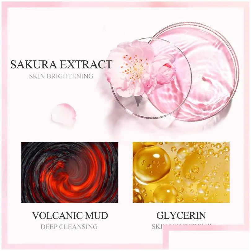 Other Skin Care Tools Laikou Japan Sakura Mud Face Mask Night Facial Packs Skin Clean Dark Circle Moisturize Faces Care Drop Delivery Dhsl5