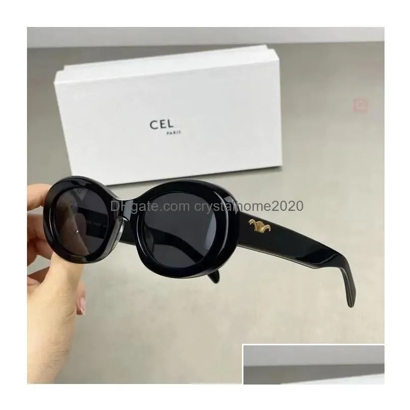 Sunglasses 2023 Retro Cats Eye For Women Ces Arc De Triomphe Oval French High Street Yt1009 Drop Delivery Dhzgm