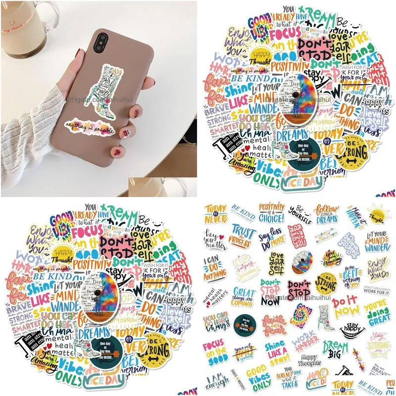 50pcs/lot motivational stickers inspirational teachers students teens employees vinyl waterproof durable laptop sticker decals for