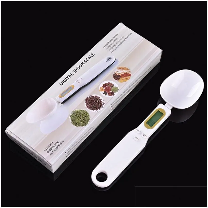 Measuring Tools New Electronic Kitchen Scale 500G 0.1G Lcd Digital Measuring Food Flour Spoon Mini Tool For Milk Coffee Drop Delivery Dhleu