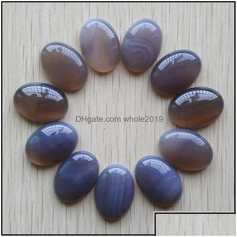 Stone Natural Stone Mixed Oval Flat Base Cab Cabochon Cystal Loose Beads For Necklace Earrings Jewelry Making Wholesale Dhseller2010