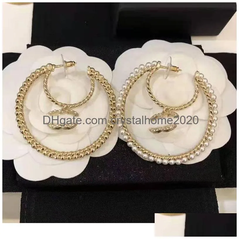 Hoop & Huggie Stud Big Gold Hoop Earrings For Women Orrous Girls Ear Studs Set Designer Jewelry Earring Valentines Day Gift Engagemen Dhunn