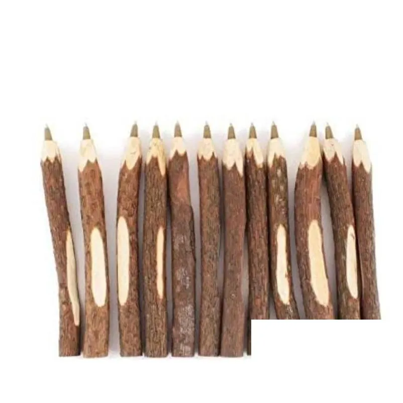 Ballpoint Pens Wholesale Creative Ecological Wood Ballpoint Pen Pencil Handmade Wooden Branch Write Pens School Supplies Stationery Gi Dhyn3