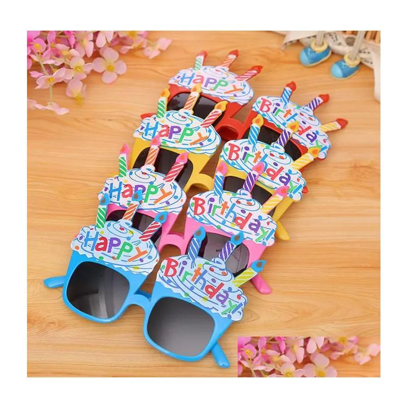 Party Favor Happy Birthday Glasses Fun Party Candles Balloon Celebration Children Sunglasses Costume Fancy Dress Up Prop Drop Delivery Dhcpq