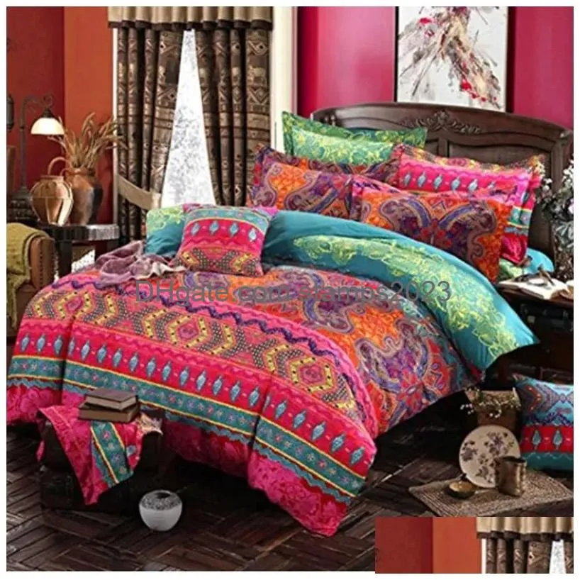 Bedding Sets Bohemian 3D Comforter Mandala Duvet Er Set Winter Bedsheet Pillowcase Queen King Size Bedlinen Bedspread Drop Delivery Dhvbt