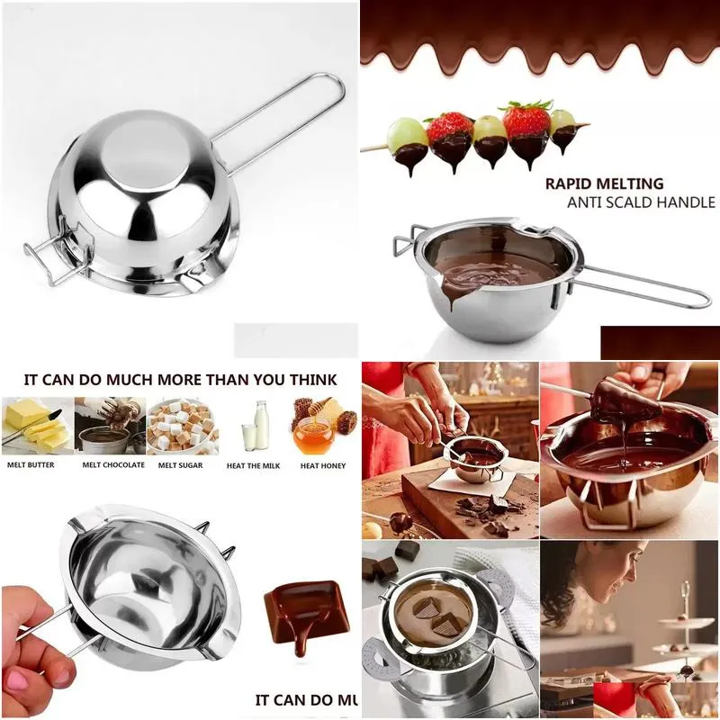 Baking & Pastry Tools Stainless Steel Chocolate Melting Pot Double Boiler Milk Bowl Butter Candy Warmer Pastry Baking Tools Wholesale Dhreo