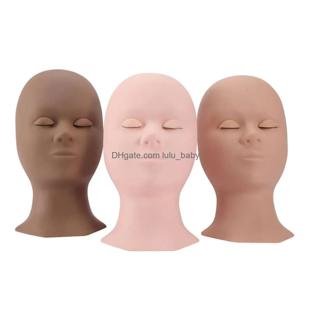 2021 professional training mannequin heads add 4 pairs lifelike detachable eye graft eyelashes extension makeup beauty tools 3 styles