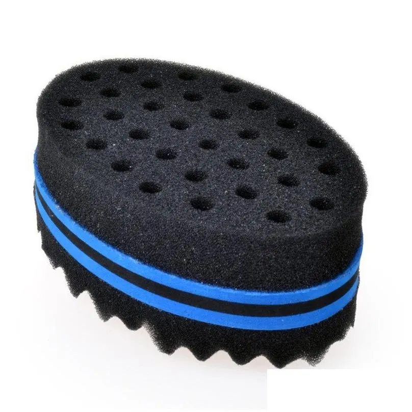 oval double sides hair sponge brush for natural afro coil wave dread sponge brushes barber styling tool