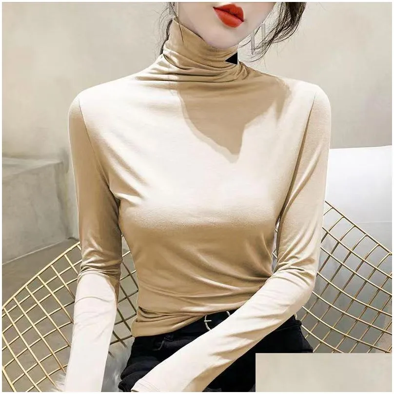 Women`S Blouses & Shirts Woman Blouses Shirts Designer Hoodie Womens Top Yoga Shirt High Necks Long Sleeves Tops Drop Delivery Appare Dhe76