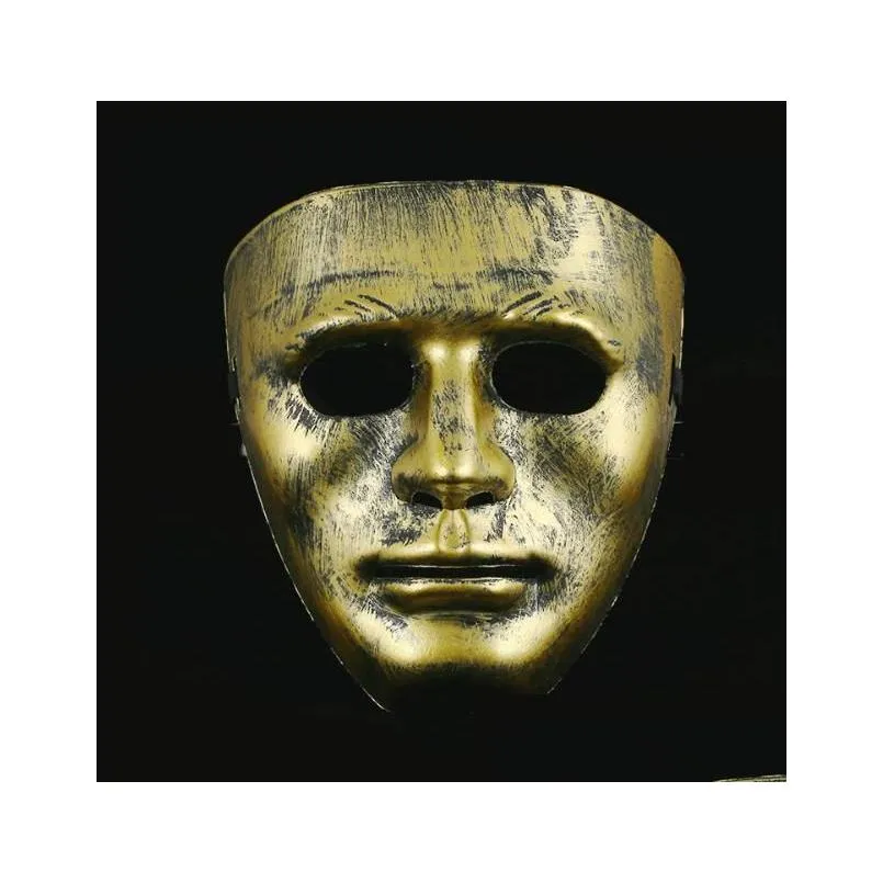 Party Masks Vintage Men Fl Face Costume Mask Venetian Plastic Masquerade Uni Masked Ball Masks Christmas Halloween Stage Perform Drop Dhuik