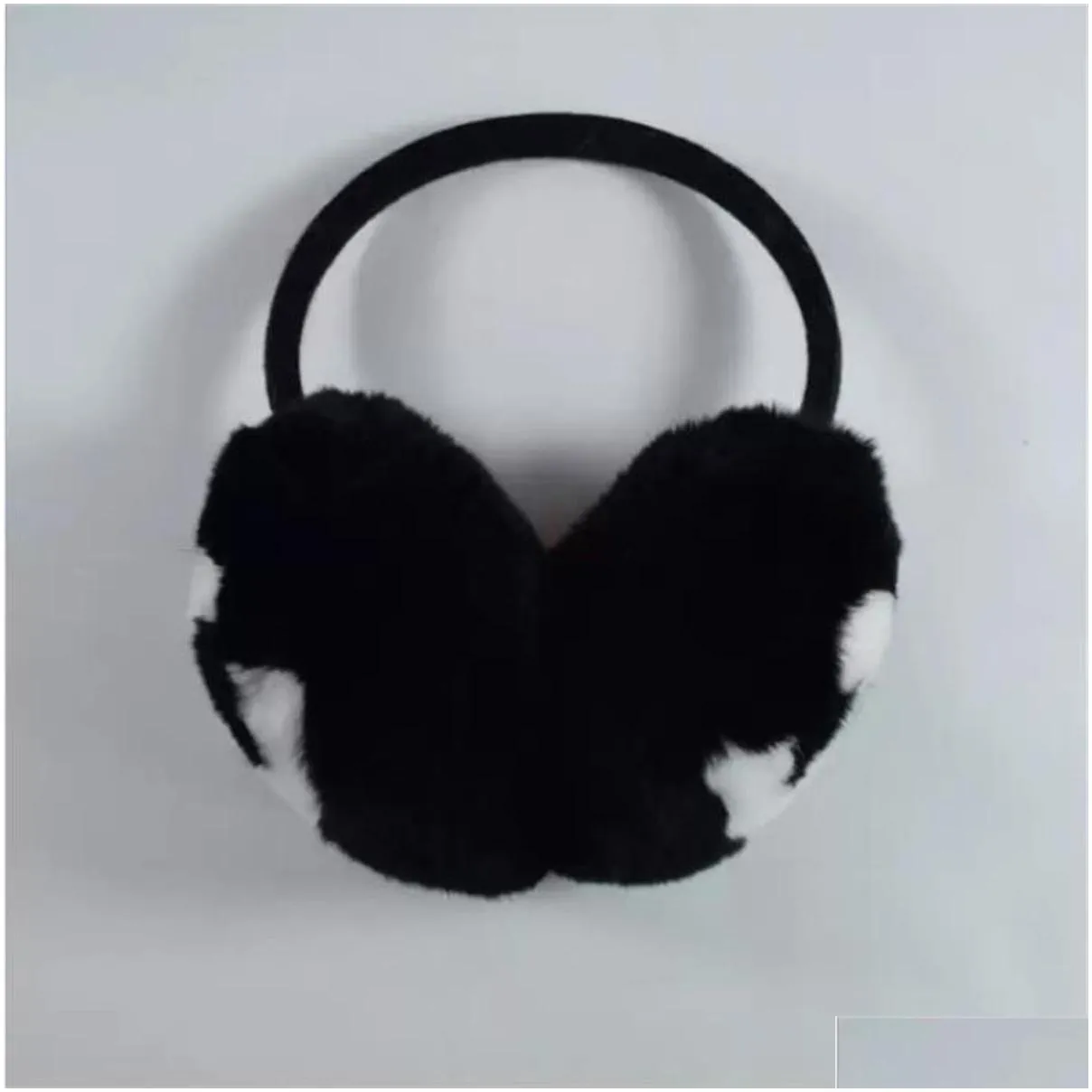 Ear Muffs Classic Winter Earmuffs Female Rabbit Fleece Brand Fashion Designer Warm Drop Delivery Dhnrc