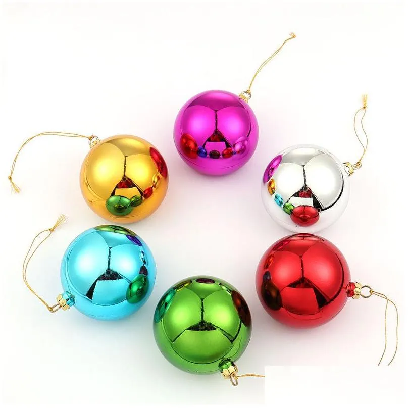 Other Festive & Party Supplies Diy Party Supplies Christmas Tree Pendants Sublimation Electroplate Plastic Balls Festival Decoration 8 Dhmyw