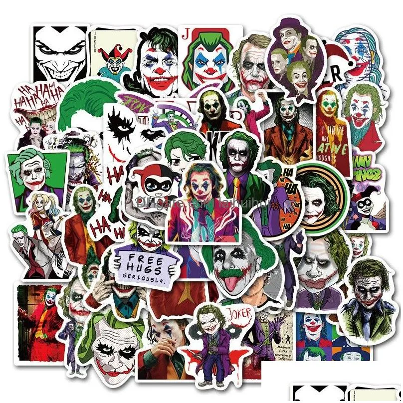 50pcs/lot the joker sticker graffiti stickers for diy luggage laptop skateboard motorcycle bicycle stickers