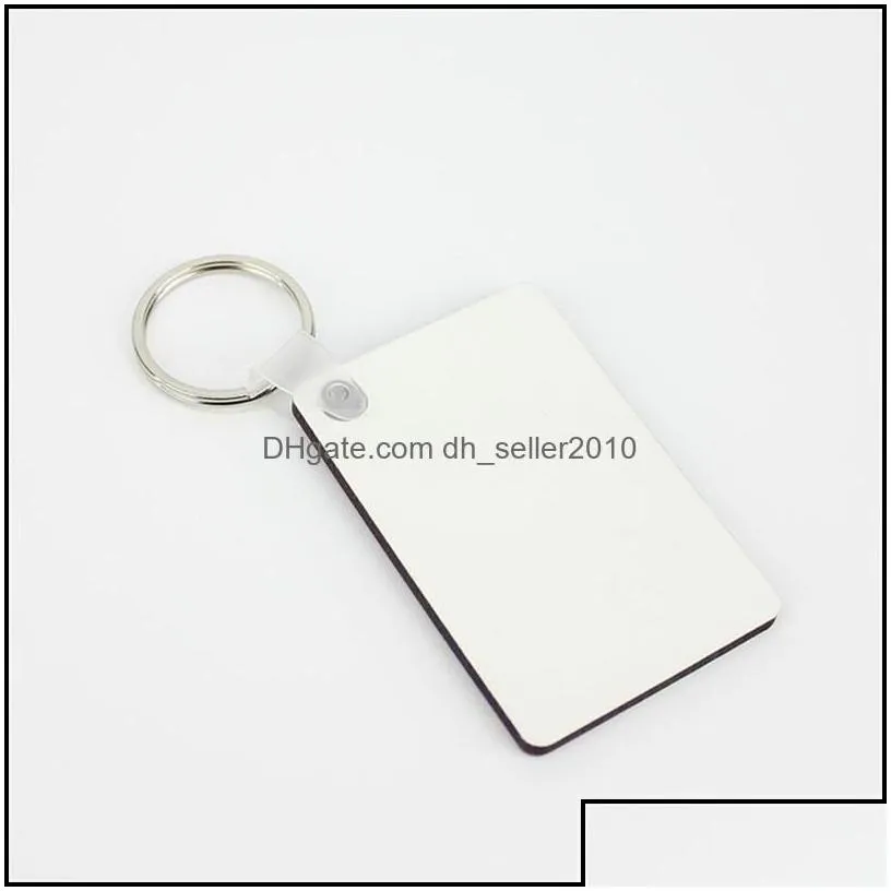 Keychains Sublimation Mdf Heart Round Blank Key Chain Transfer Printing Keychains Ring Jewelry Material Consumables Drop Delivery 202