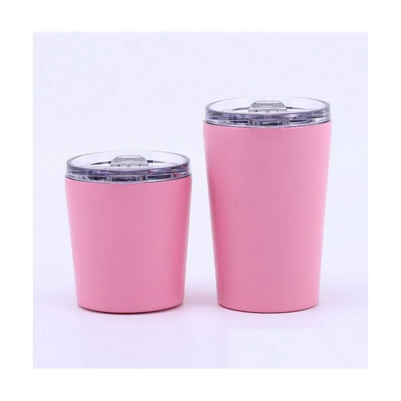 Tumblers 12 Oz Skinny Tumblers Stainless Steel Frosted Double Layer Vacuum Tumbler With Lid And St Portable Travel Car Cup Student Wat Dhmeo