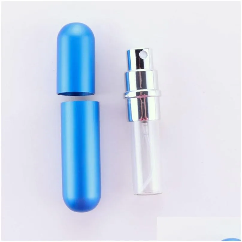 tamax pf009 5ml refillable portable mini perfume bottle traveler aluminum spray atomizer empty perfumery bottle 15color option dhs