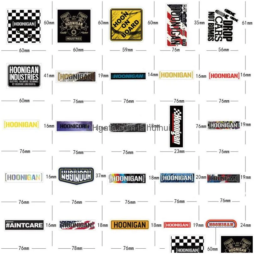 52pcs hoonigan stickers hoonigancar jdm racing car graffiti stickers for diy luggage laptop skateboard motorcycle bicycle sticker