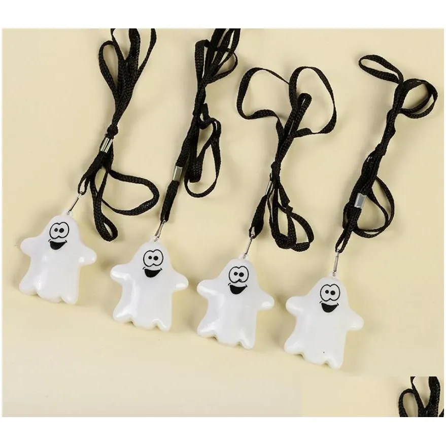 Party Favor Halloween Led Light-Up Jewelry Party Favor Scary Pendant Necklaces Atmosphere Props Soft Rubber Drop Delivery Home Garden Dhcsw