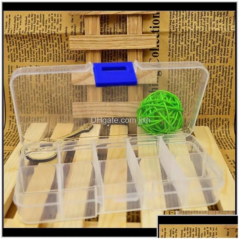 Bins Housekeeping Organization Storage Box Holder Container Pills Jewelry Nail Art Tips 15 Grids Transparent