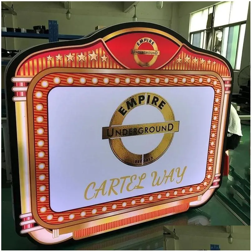 Other Bar Products Customized Rechargeable Led Lighted Display Marquee Mes Board Bar Wine Bottle Presenter Party Night Club Light Box Dhral