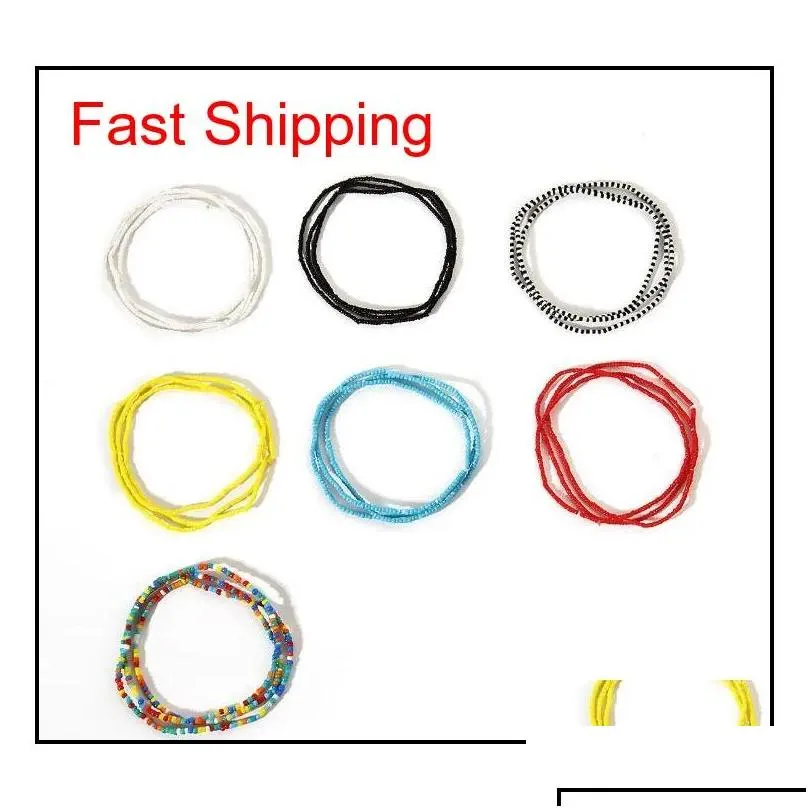 Other Fashion Accessories Wholesale Color Matching Simple Single-layer Handmade Beaded Body Chain Wild Hit Color Beads Elastic Waist Ch qylchS