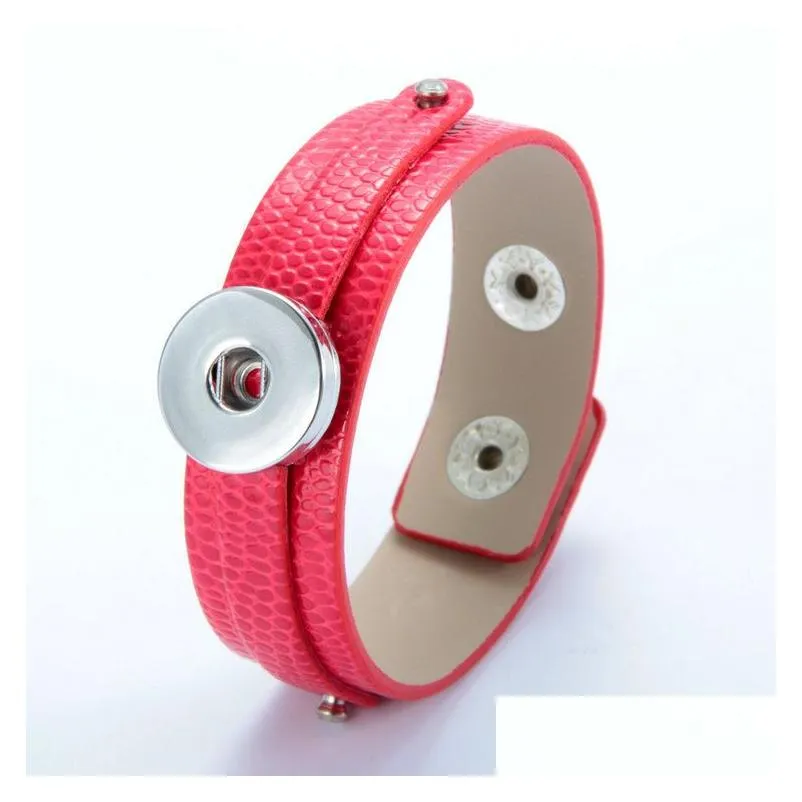 Charm Bracelets Wholesale Newest Design Ginger Snap Bracelet Buttons Leather Bracelets For Women Fit 18Mm Rivca Snaps Jewelry Drop De Dhbgn