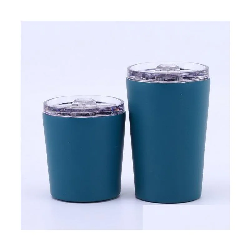 Tumblers 12 Oz Skinny Tumblers Stainless Steel Frosted Double Layer Vacuum Tumbler With Lid And St Portable Travel Car Cup Student Wat Dhmeo